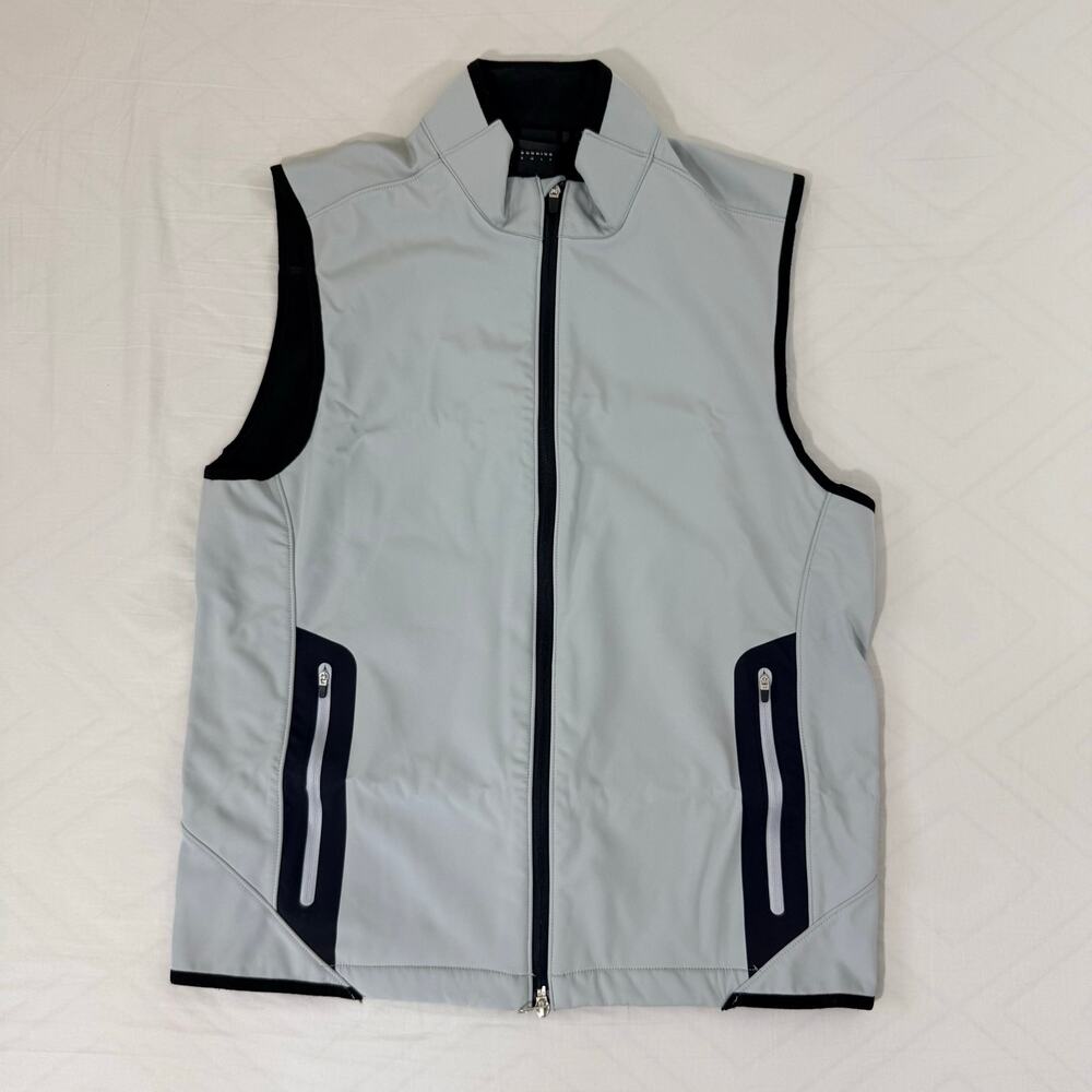 Dunning Golf Vest Mens M Gray Softshell Fleece Lined Full Zip Thermal Layer